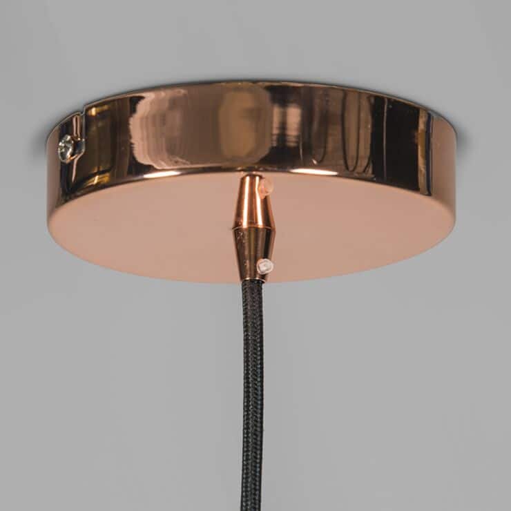 Art Deco hanging lamp copper with clear glass - Image 3