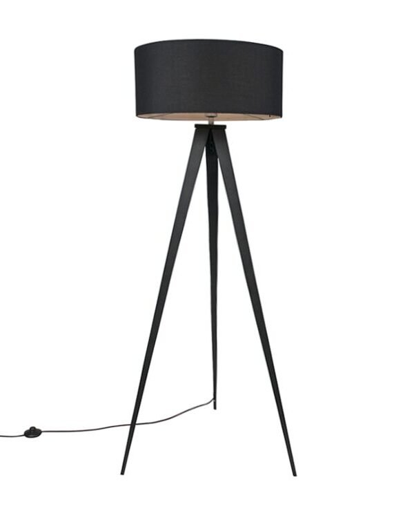Modern floor lamp black with black shade
