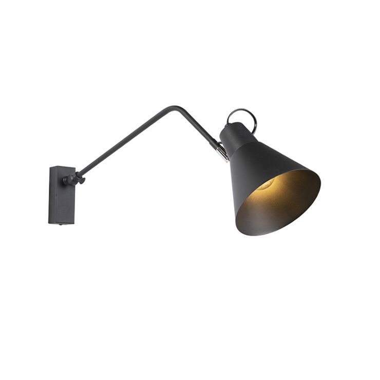 Design wall lamp black adjustable