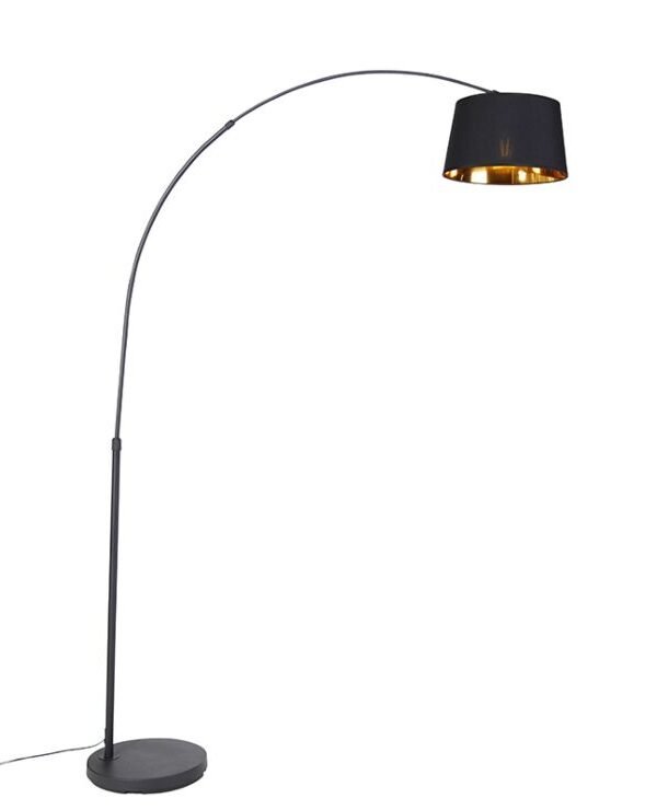 Modern arc lamp black with gold
